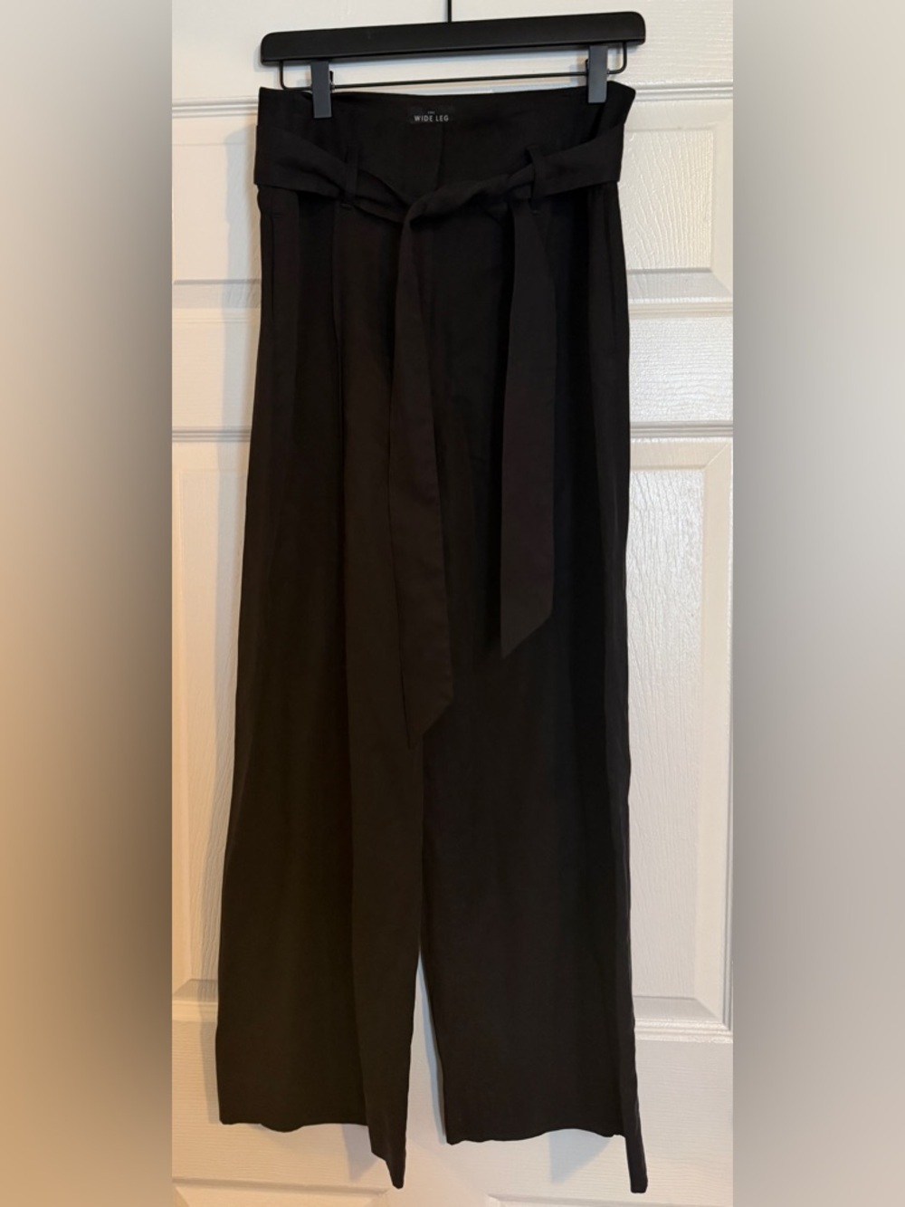 Black High-Waist Tie-Waist Trousers - Picture 5 of 6